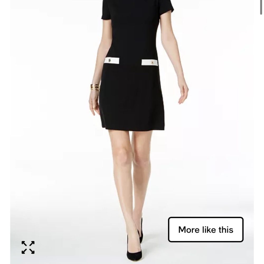 Tommy Hilfiger Black Mini Dress with White Details